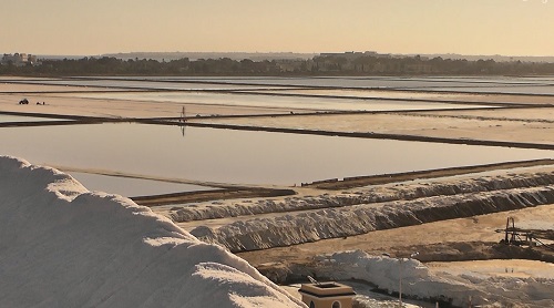 مشهد علوي لأحواض انتاج الملح في الساحلين