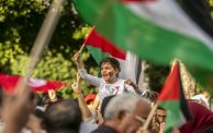 مسيرة وطنية في تونس فلسطين 