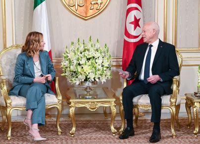 جورجيا ميلوني وقيس سعيّد تونس