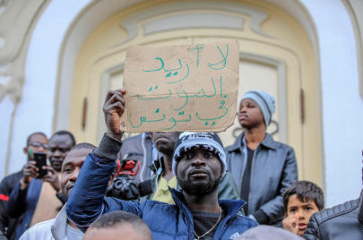 صورة من تحرك احتجاجي سابق للإيفواريين في تونس 