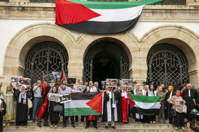 احتجاجات قضاة تونس دعمًا لفلسطين