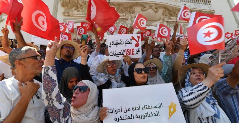 احتجاجات للمعارضة التونسية 