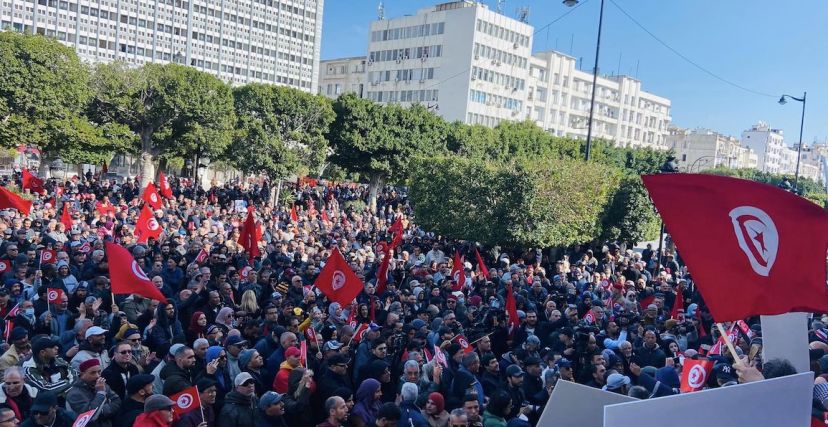  احتجاجات جبهة الخلاص الوطني في تونس