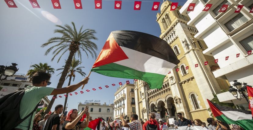 رياضيون تونسيون يتضامنون مع الشعب الفلسطيني