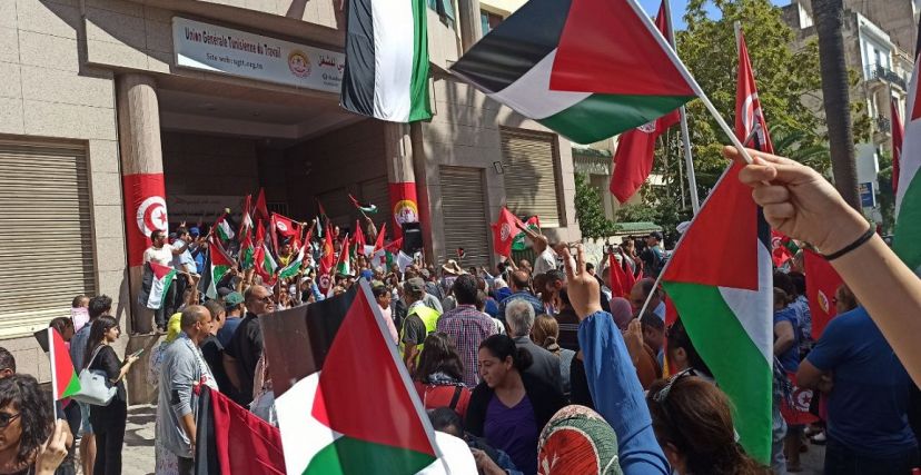 مسيرة وطنية في تونس دعمًا للشعب الفلسطيني ومقاومته