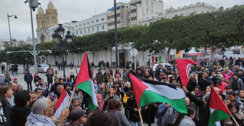 أحزاب تونسية غزة رفح فلسطين احتجاجات