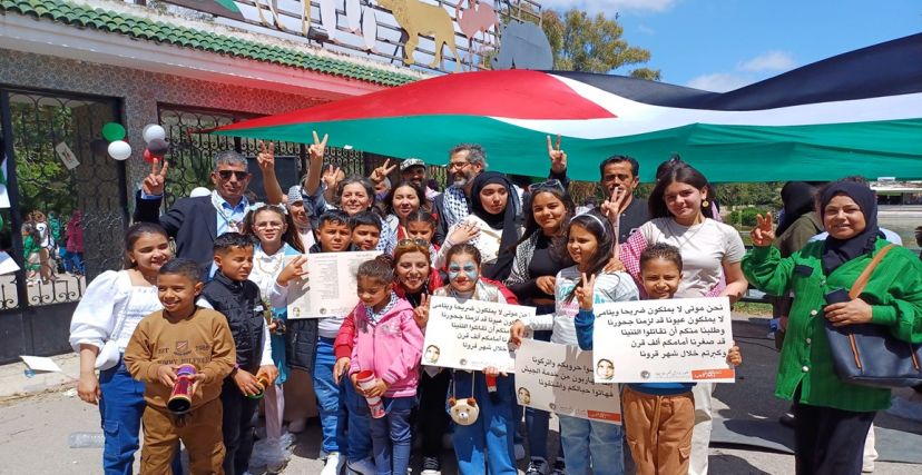 أطفال تونس وقفة أطفال غزة فلسطين