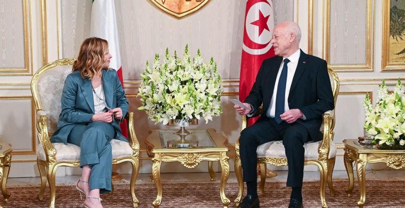 جورجيا ميلوني وقيس سعيّد تونس