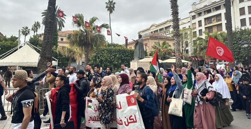 فلسطين مسيرة طلبة سوسن العويني الترا تونس